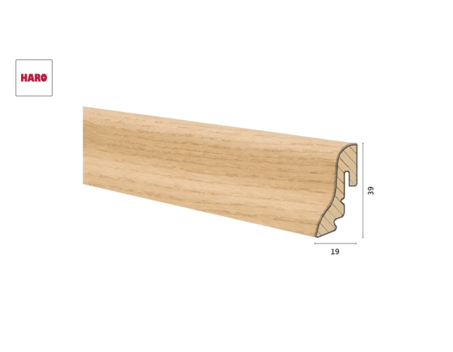 Medinė faneruota grindjuostė Haro Ąžuolas Invisible 19*39S MM