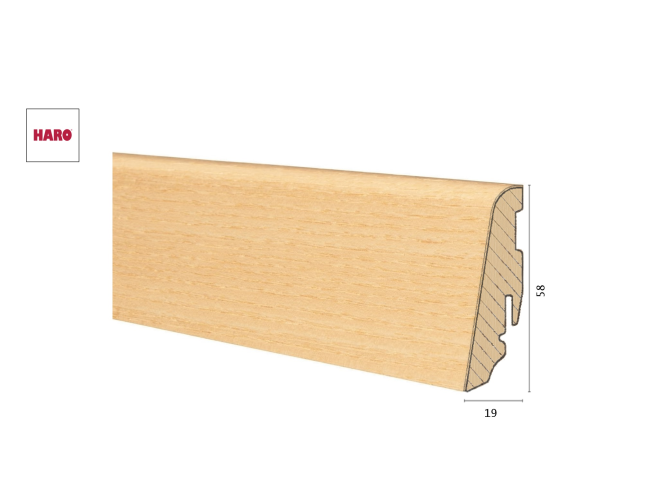 Medinė faneruota grindjuostė Haro Uosis 19*58 MM