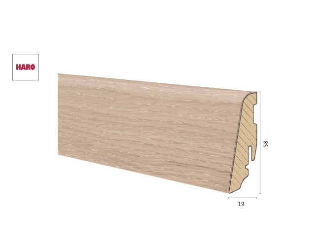 Medinė faneruota grindjuostė Haro Ąžuolas Sand Grey 19*58 MM