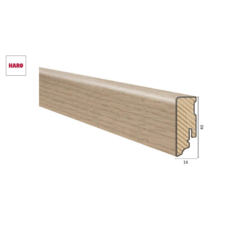 Medinė faneruota grindjuostė Haro Ąžuolas Sand Grey 16*40 MM