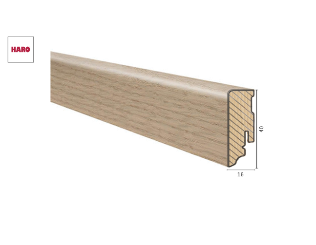 Medinė faneruota grindjuostė Haro Ąžuolas Sand Grey 16*40 MM