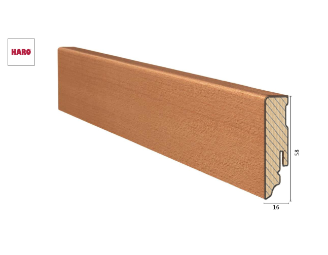 Medinė faneruota grindjuostė Haro Bukas Steamed 16*58 MM
