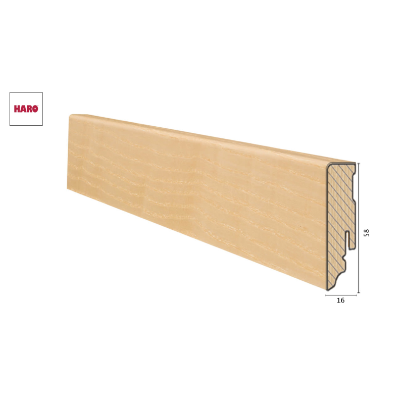 Medinė faneruota grindjuostė Haro Uosis 16*58 MM