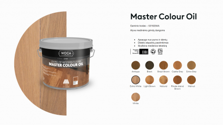 Alyva medinėms grindims Woca Master Colour Oil Extra White, 2,5 L