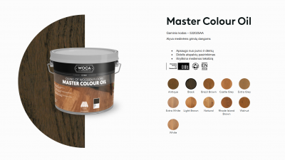 Alyva medinėms grindims Woca Master Colour Oil Black, 2,5 L