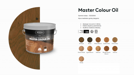 Alyva medinėms grindims Woca Master Colour Oil Antique, 2,5 L