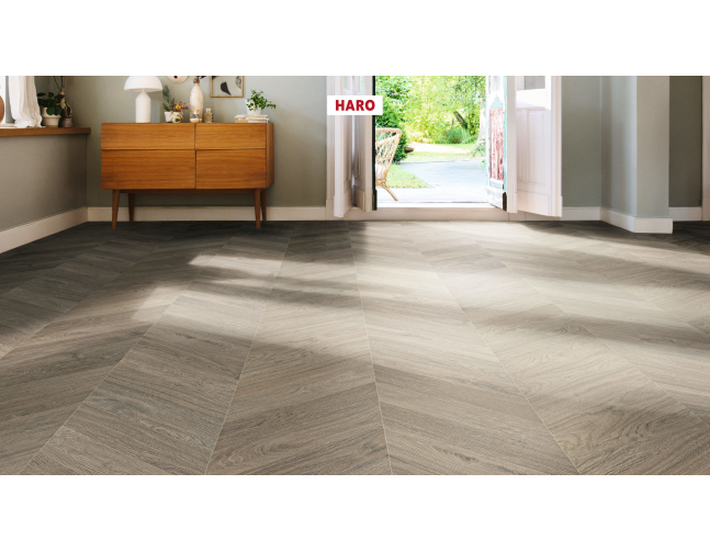 Laminuotos grindys Haro Tritty 200 Aqua Chevron Ąžuolas Grey