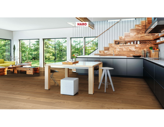 Trisluoksnė parketlentė Haro Plank Ąžuolas Markant Brushed 4V