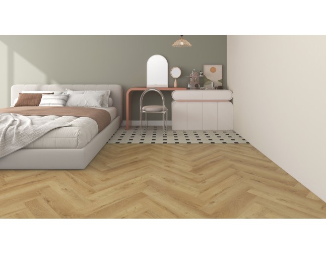 Akustinė SPC vinilinė grindų danga Nomad Flo Classic Herringbone Lima