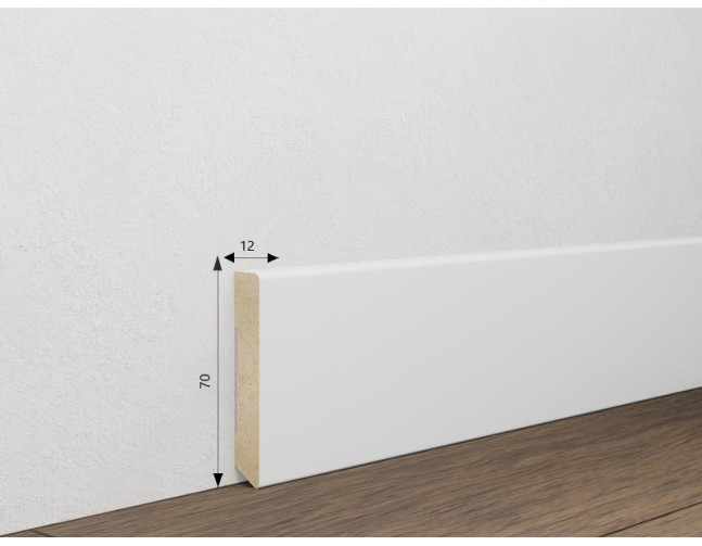 Laminuota grindjuostė Pedross MDF Balta RAL 9003 12*70 MM
