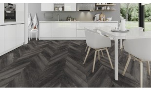 IŠPARDAVIMAS Vinilo danga OneFlor ECO 55 Chevron Pušis Smoked Black 2.5 MM