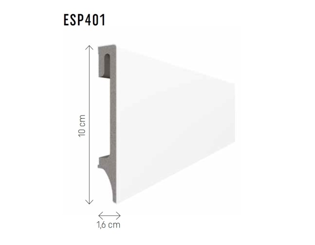 Putoplasto grindjuostė ESPUMO Balta 16*100 MM