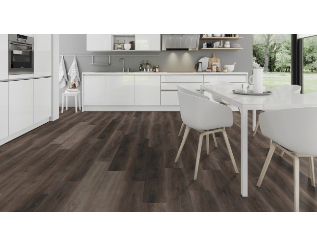 Vinilo danga OneFlor Workshop Eco 55 Plank Riešutas Dark Brown 2.5 MM