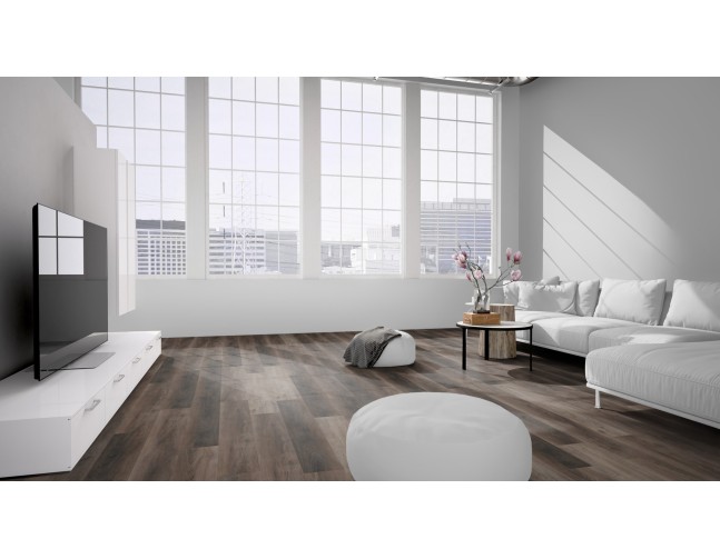 Vinilo danga OneFlor Workshop Eco 55 Plank Riešutas Dark Brown 2.5 MM