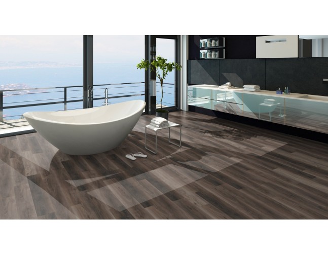 Vinilo danga OneFlor Workshop Eco 55 Plank Riešutas Dark Brown 2.5 MM