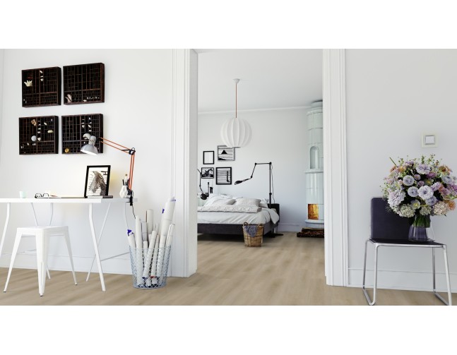 Vinilo danga OneFlor Workshop Solide Click 55 Plank Ąžuolas Raw Light Natural 6 MM