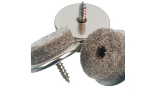 Veltiniai padukai baldams, apvalūs, prisukami 24 MM (8 vnt.)