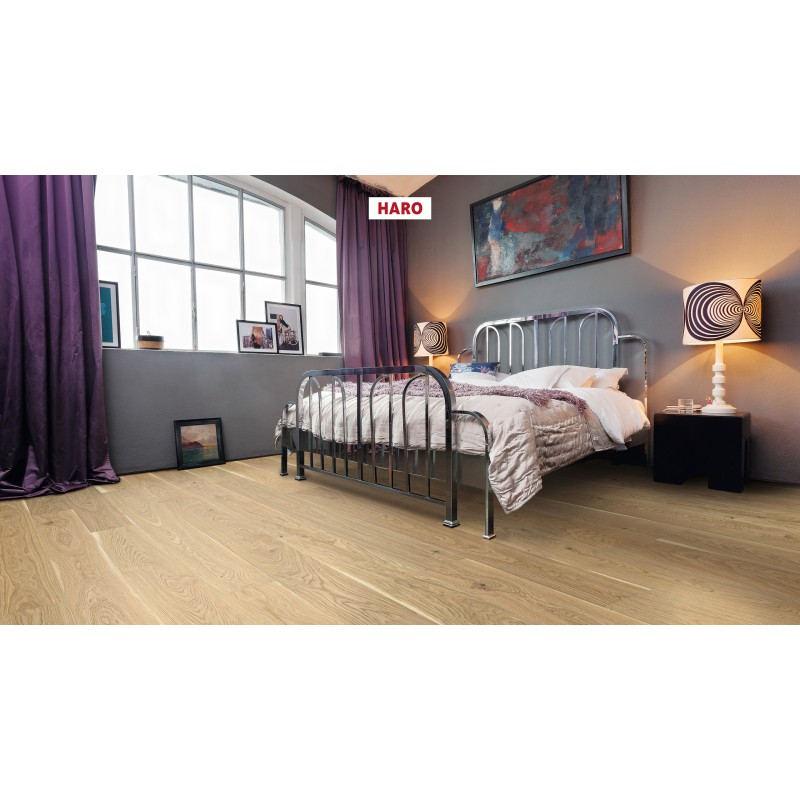 Akcija! Trisluoksnė parketlentė Haro Plank 4000 Jubilee Edition Ąžuolas Light Natural 4V