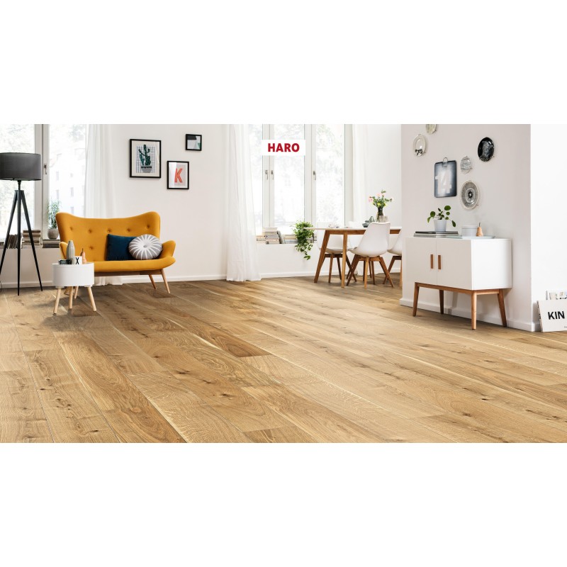 Akcija! Trisluoksnė parketlentė Haro Plank 4000 Jubilee Edition Ąžuolas Natural 4V
