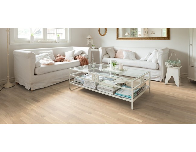 Trisluoksnė parketlentė Haro Longstrip 4000 Ąžuolas Light White Family