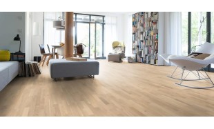 Akcija! Trisluoksnė parketlentė Haro Longstrip 4000 Ąžuolas Light White Family