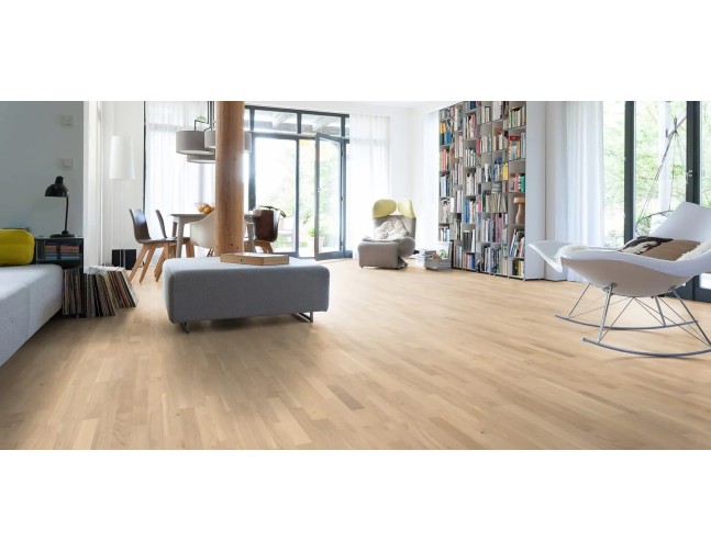 Trisluoksnė parketlentė Haro Longstrip 4000 Ąžuolas Light White Family