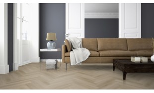 Vinilo danga OneFlor Workshop Eco 55 Herringbone Ąžuolas Raw Light Natural 2.5 MM