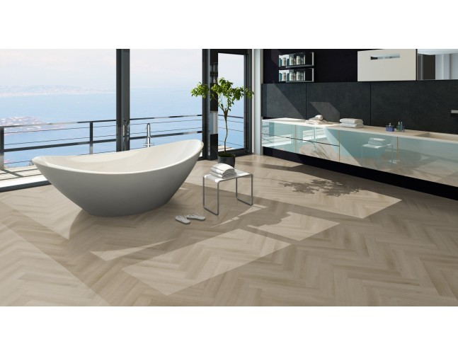 Vinilo danga OneFlor Workshop Eco 55 Herringbone Ąžuolas Raw Light Natural 2.5 MM