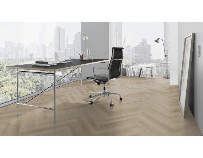 Vinilo danga OneFlor Workshop Eco 55 Herringbone Ąžuolas Raw Light Natural 2.5 MM