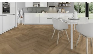Vinilo danga OneFlor Workshop Eco 55 Herringbone Ąžuolas Prestige Light Amber 2.5 MM