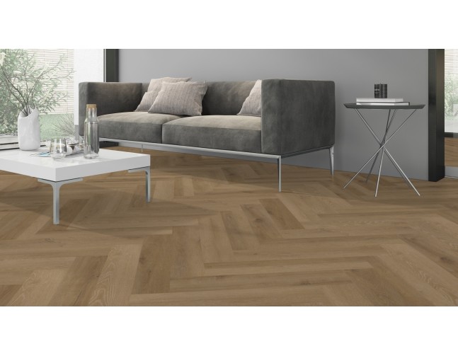 Vinilo danga OneFlor Workshop Eco 55 Herringbone Ąžuolas Prestige Light Amber 2.5 MM