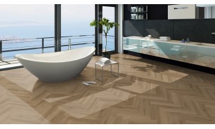 Vinilo danga OneFlor Workshop Eco 55 Herringbone Ąžuolas Prestige Light Amber 2.5 MM