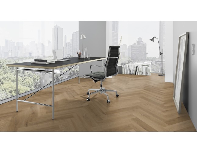 Vinilo danga OneFlor Workshop Eco 55 Herringbone Ąžuolas Prestige Light Amber 2.5 MM