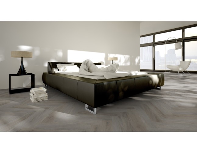 Vinilo danga OneFlor Workshop Eco 55 Herringbone Ąžuolas English Taupe 2.5 MM