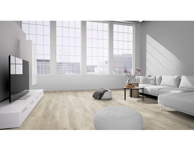 Vinilo danga OneFlor Rigid 55 XL Plank Ąžuolas Prestige White 7 MM