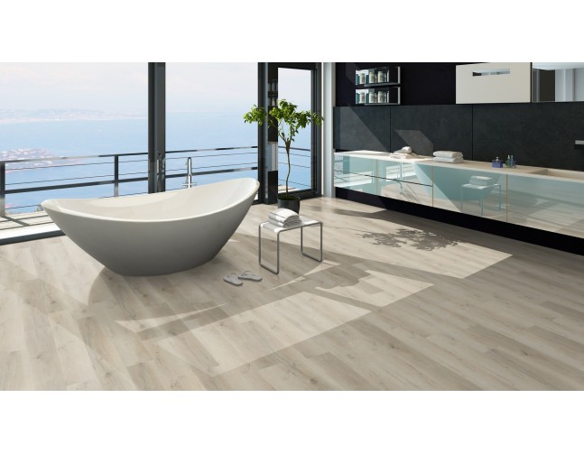 Vinilo danga OneFlor Rigid 55 XL Plank Ąžuolas Prestige White