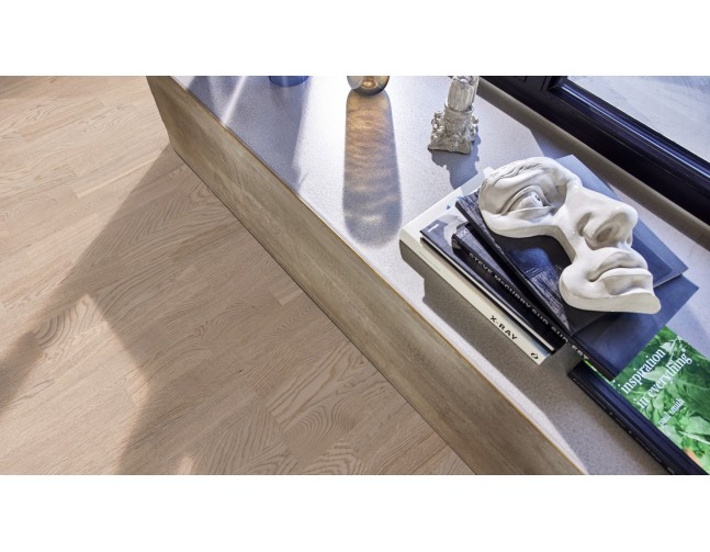 Trisluoksnė parketlentė Boen Longstrip Ąžuolas White Andante EIGL3MTD