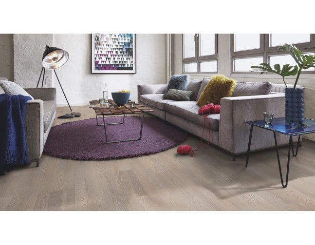 Trisluoksnė parketlentė Boen Longstrip Live Pure Ąžuolas Grey Harmony Finale PBGLT3VD