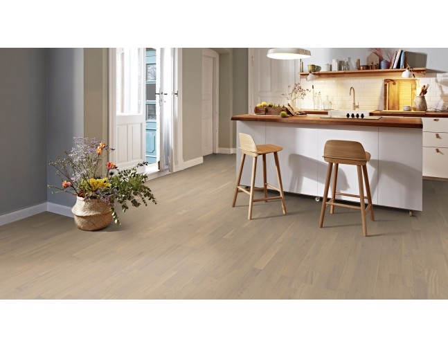Trisluoksnė parketlentė Boen Longstrip Live Pure Ąžuolas Warm Cotton Finale PEGLT3VD