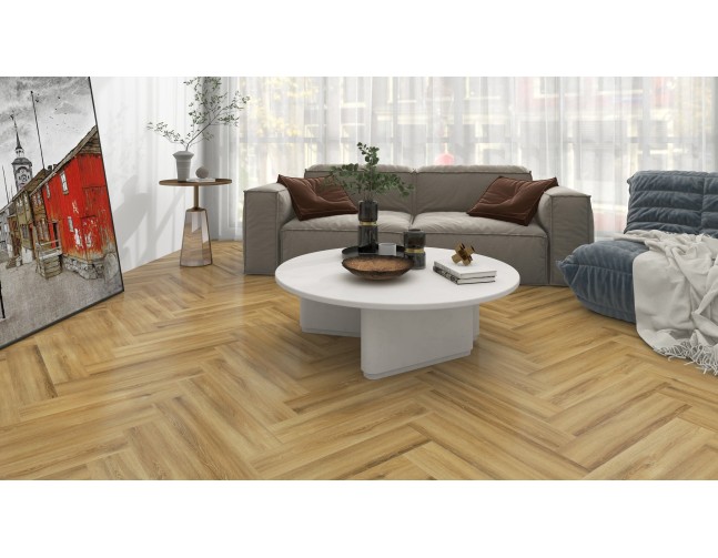 Akcija! Akustinė SPC vinilinė grindų danga Nomad Flo Premium Heringbone Laxe