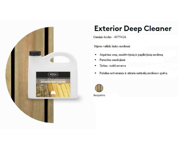 Ploviklis medinėms terasoms Woca Exterior Deep Cleaner, 2,5 L