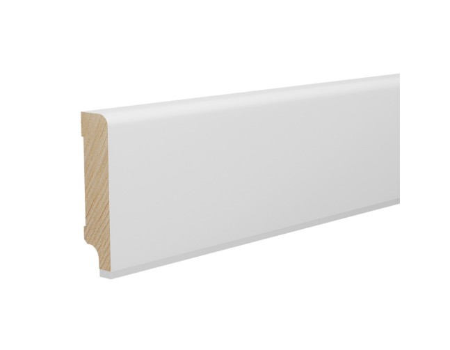 Medinė laminuota grindjuostė Haro Balta RAL 9016 16*60 MM su izoliacine juosta