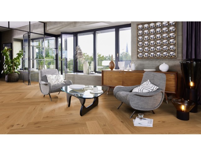 Dvisluoksnis parketas Boen Herringbone Ąžuolas Animoso 137 MM
