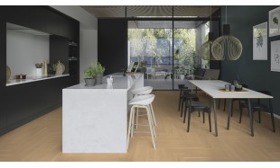 Dvisluoksnis parketas Boen Herringbone Ąžuolas Pale White Andante 137 MM