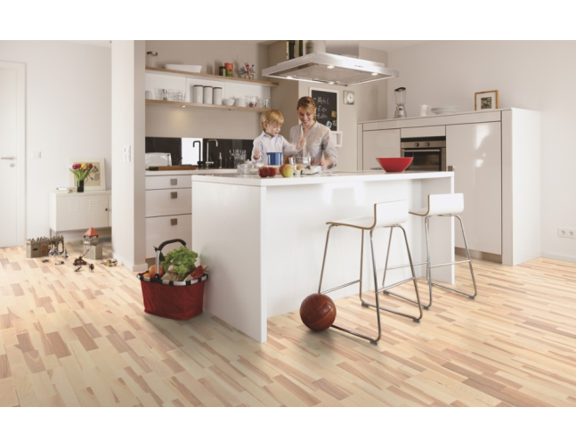 Trisluoksnė parketlentė Boen Longstrip Uosis Markato White