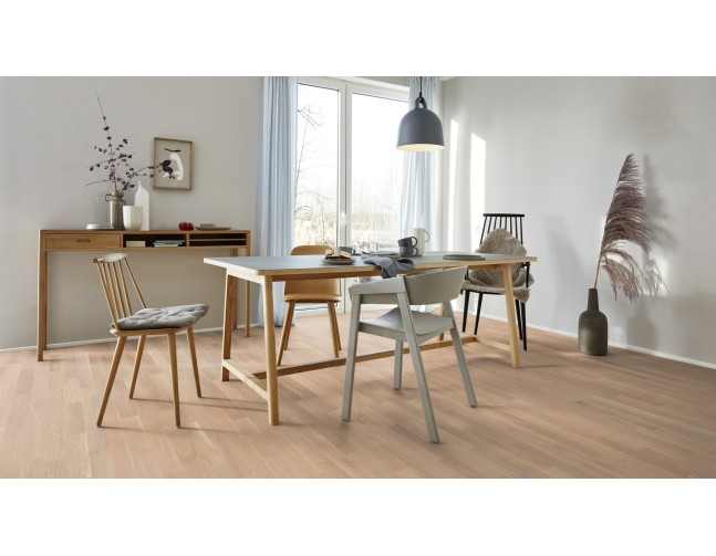 IŠPARDAVIMAS Trisluoksnė parketlentė Boen 4- strip Ąžuolas Promo White 13,2 MM