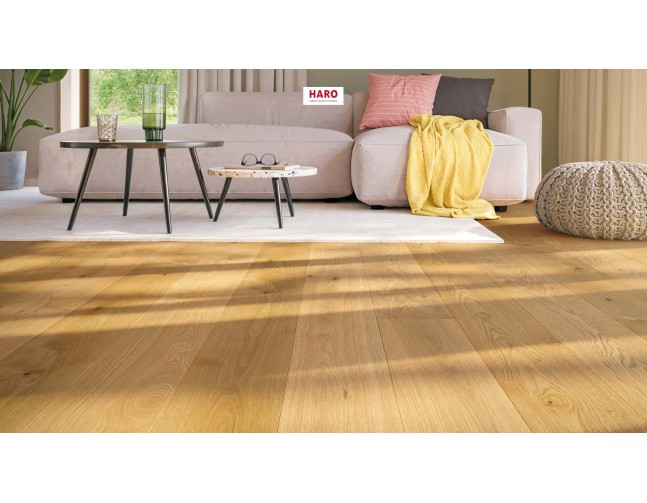 Akcija! Trisluoksnė parketlentė Haro Plank 1750 MM Ąžuolas Elegant 4V