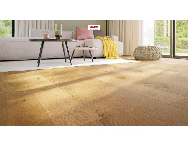 Akcija! Trisluoksnė parketlentė Haro Plank 1750 MM Ąžuolas Elegant 4V