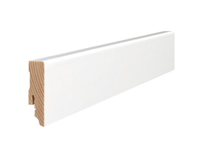 IŠPARDAVIMAS Medinė laminuota grindjuostė Haro Balta RAL 9016 16*58 MM