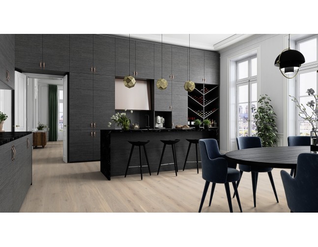 Akcija! Trisluoksnė parketlentė Boen Castle Live Pure Ąžuolas Pale White Shabby 209 MM